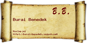 Burai Benedek névjegykártya