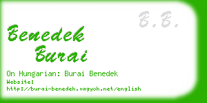 benedek burai business card